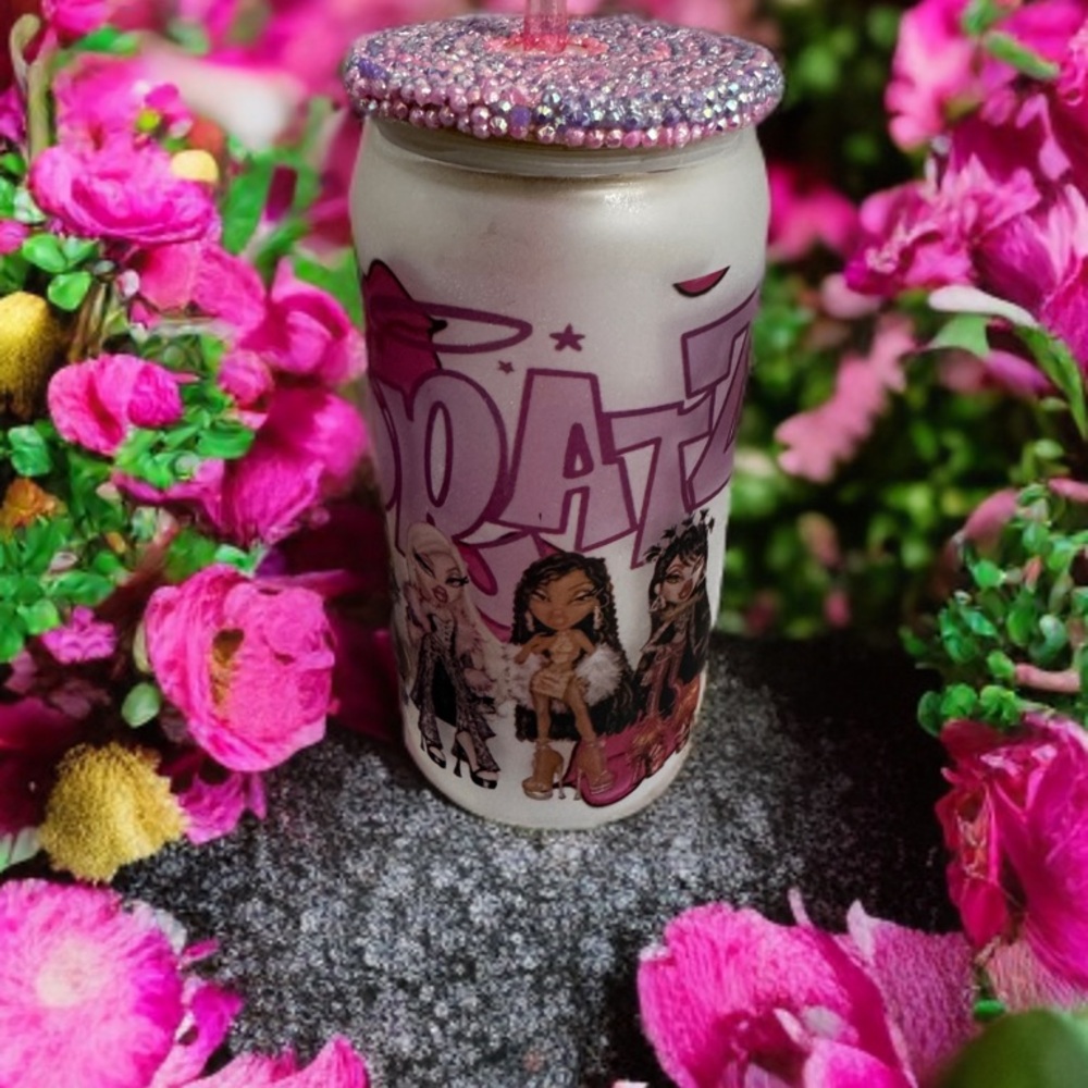 Bratz Themed Tumbler with Rhinestone Lid